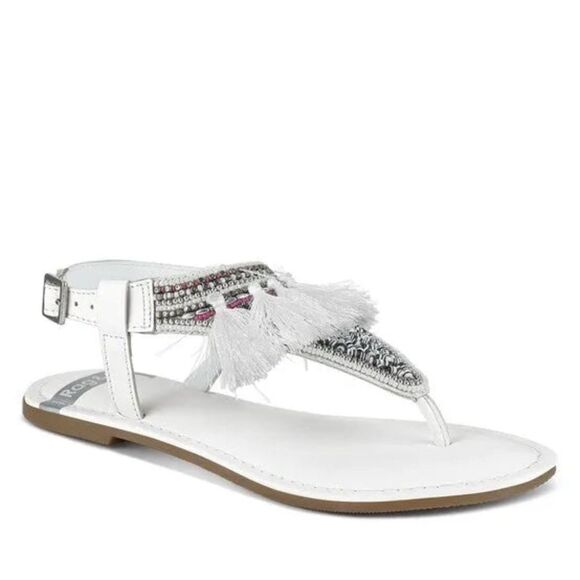 Risha Genuine Leather Tassel Sandals - Picture 1 of 3